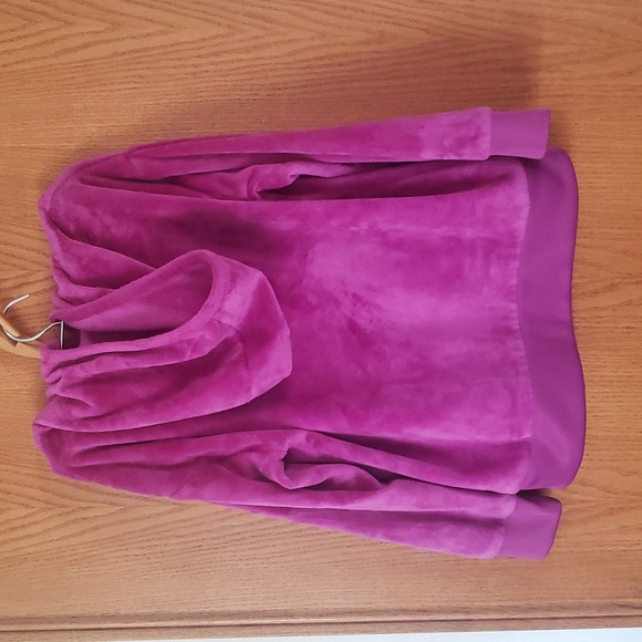 Fuzzy Fleece Adidas Purple Hoodie w/ Kangaroo Pocket Sz L (14) - Picture 4 of 6